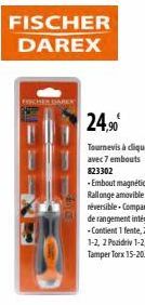 CHERCARE  FISCHER DAREX  24,90€  Tournevis à cliquet avec 7 embouts 823302 