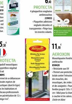 Cide  Aeroxon  WindowScreen  Mesquitero para  Rede Mosquite Moustiquaire len  6,40  PROTECTA  4 plaquettes engluées antimouches 239053  -Plaquettes adhésives  engluées décorées et transparentes - Pièg