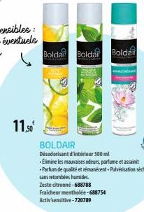 11,50€  Boldai Boldair Bolda  BOLDAIR  Désodorisant d'intérieur 500 ml +Élimine les mauvaises odeurs, parfume et assainit -Parfum de qualité et rémanécent-Pulvérisation sèche,  sans retombées humides.