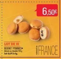 lot de 10 beignet pommes abriss chocolat 750 g seit 8,67€ le kg.  ¡france 
