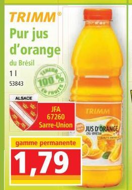 TRIMM Pur jus d'orange