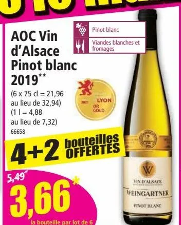 aoc vin d`alsace pinot blanc 2019