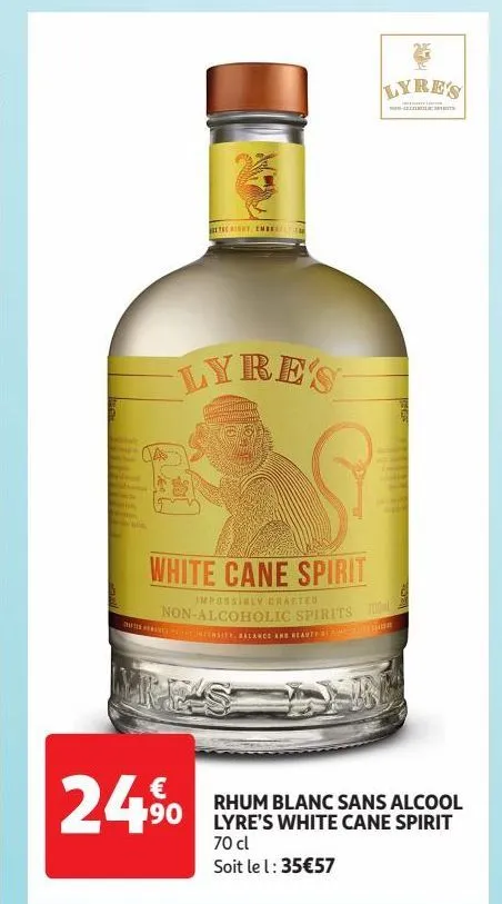rhum blanc sans alcool lyre’s white cane spirit