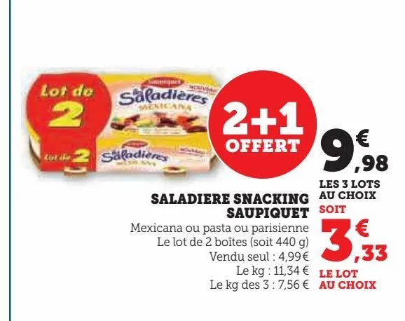 saladiere snacking  saupiquet