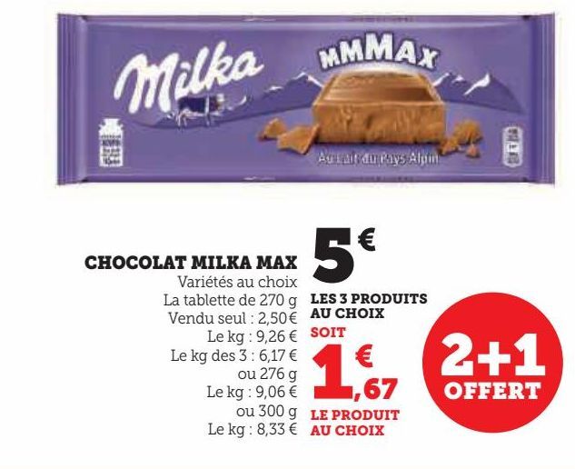 CHOCOLAT MILKA MAX