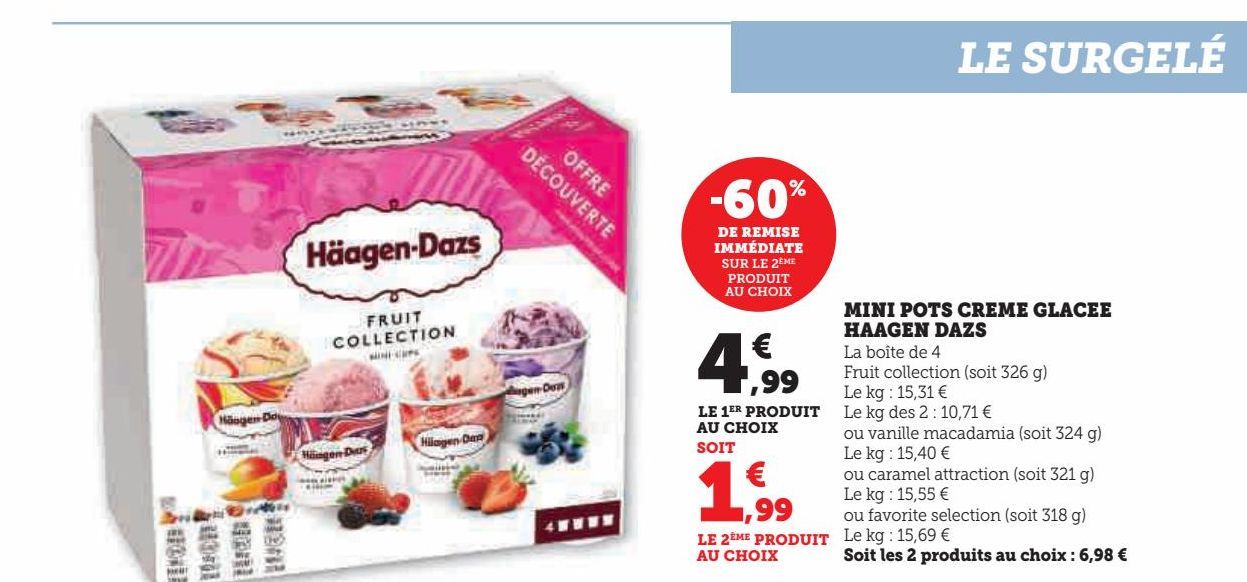 MINI POTS CREME GLACEE  HAAGEN DAZS