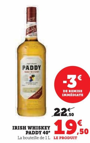 IRISH WHISKEY PADDY 40°