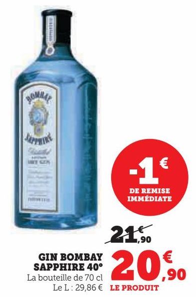 GIN BOMBAY SAPPHIRE 40°