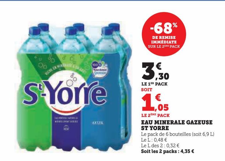 EAU MINERALE GAZEUSE ST YORRE