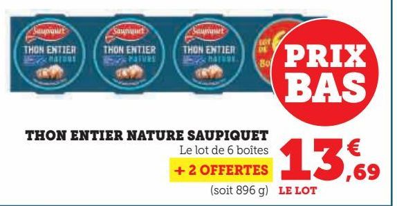 THON ENTIER NATURE SAUPIQUET