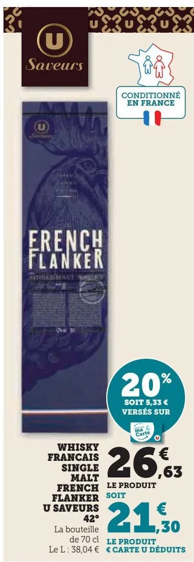 whisky francais single malt french flanker u saveurs 42°