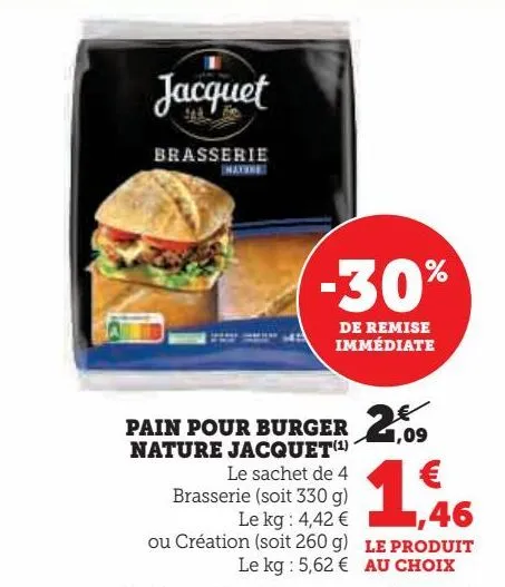 pain pour burger nature jacquet