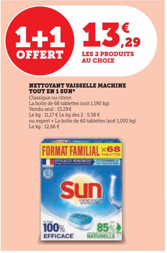 NETTOYANT VAISSELLE MACHINE TOUT EN 1 SUN