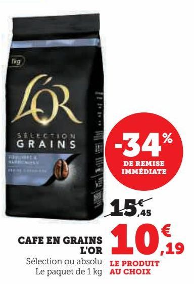 CAFE EN GRAINS L'OR