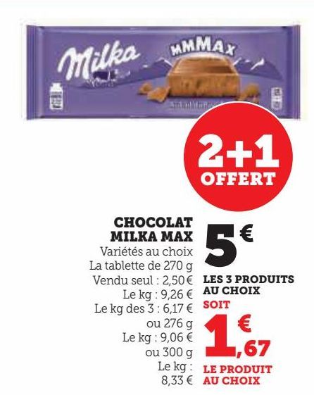 CHOCOLAT MILKA MAX