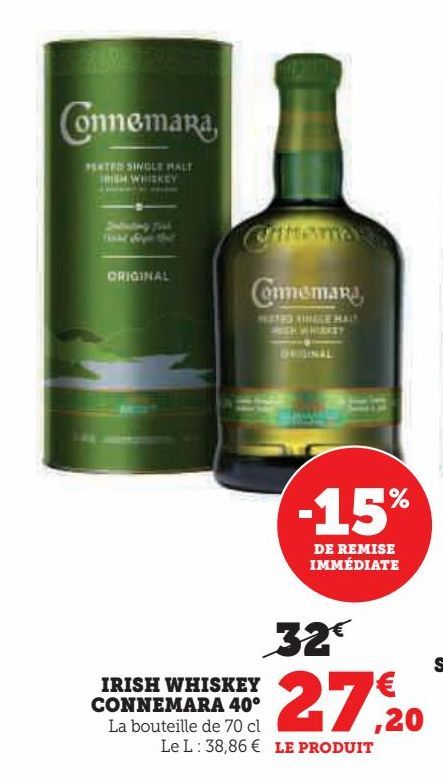 irish whisky connemara 40°