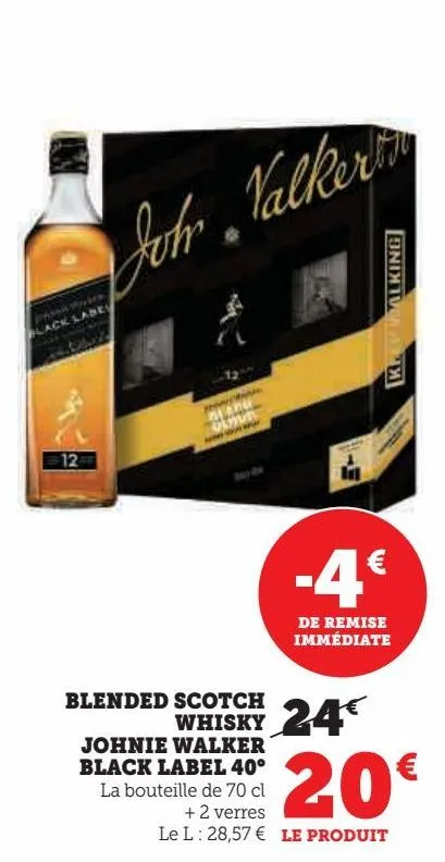 blended malt scotch whisky johnie walker black label 40°