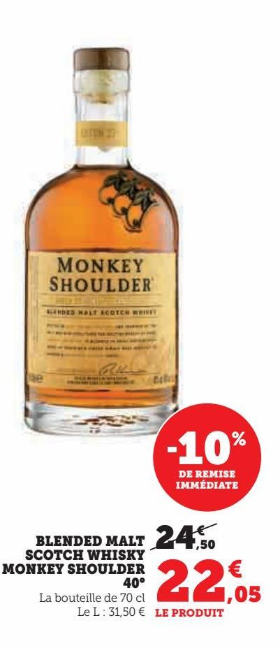 BLENDED MALT SCOTCH WHISKY MONKEY SHOULDER 40°