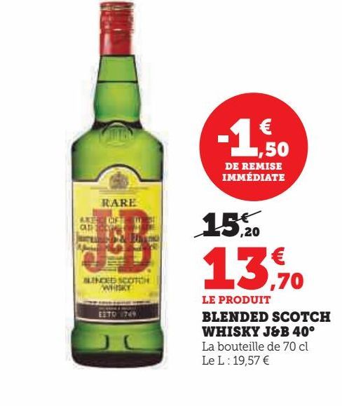 blended scotch whisky J&B 40°