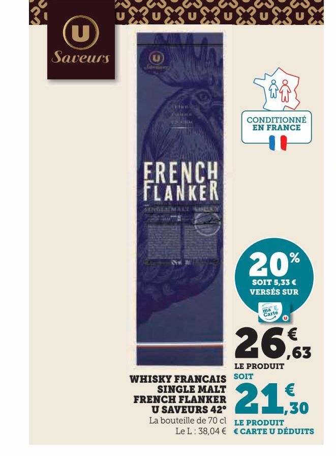 whisky francais single malt french flanker U saveurs 42°