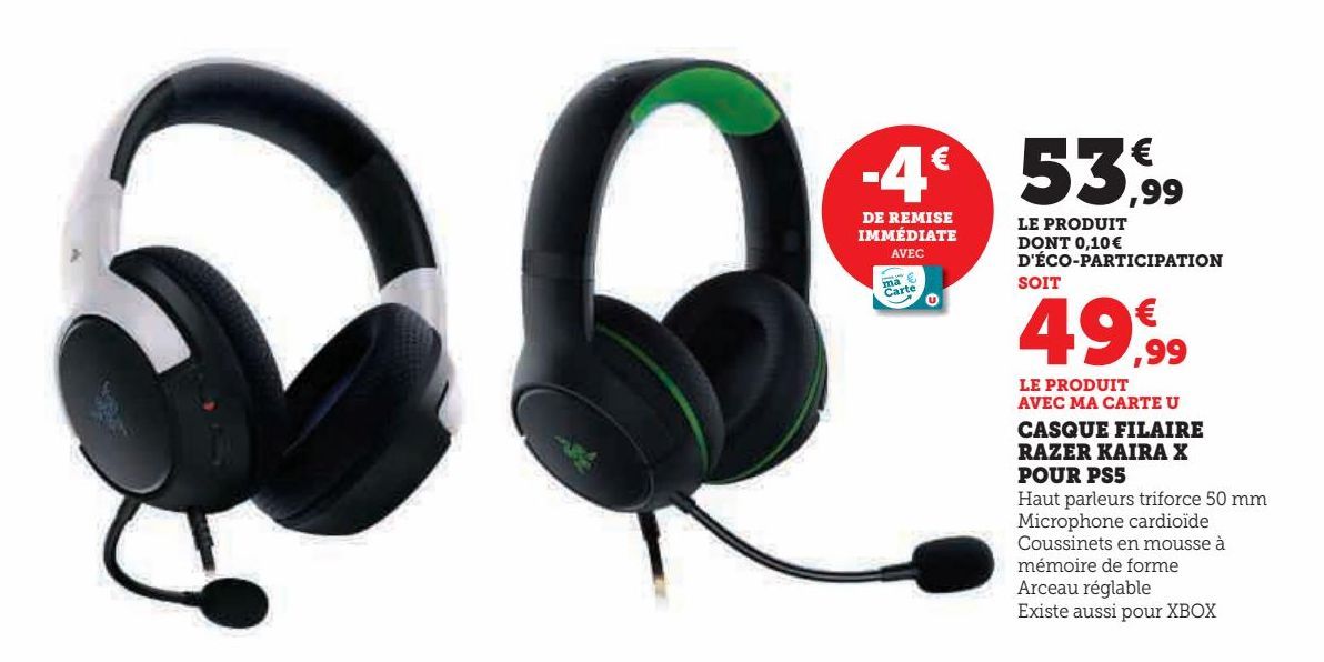 Casque Filaire Razer Kaira X pour PS5