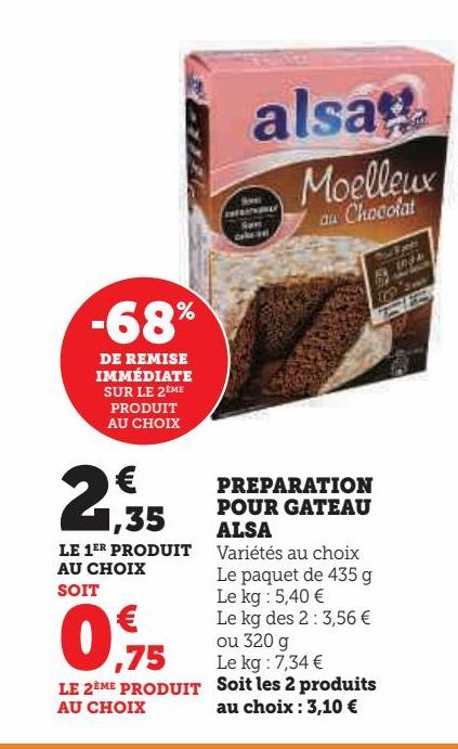 préparation pour gâteau Alsa