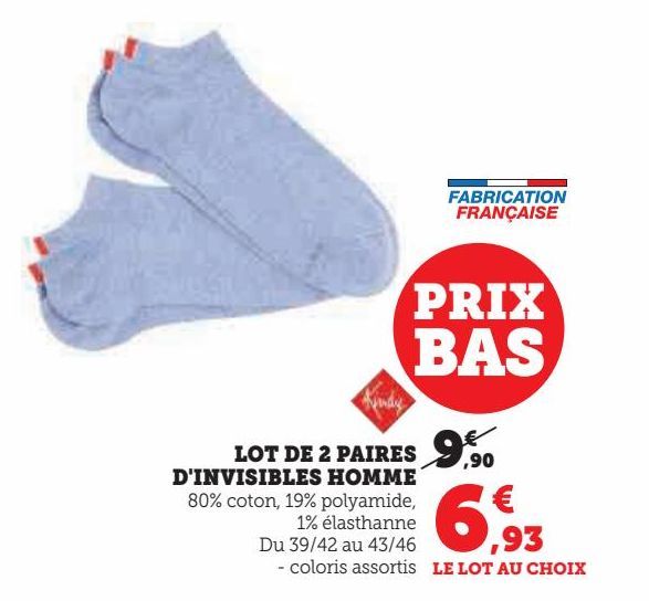 Lot de 10 paires d'invisibles homme