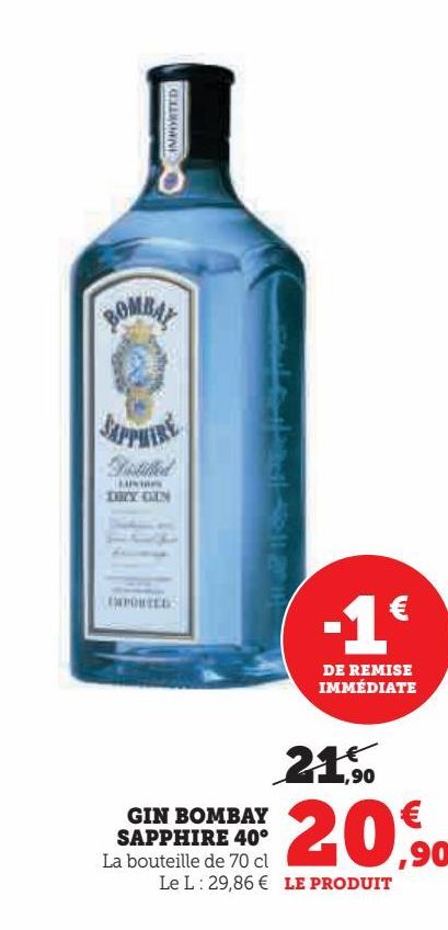 GIN BOMBAY SAPHIRE 40°