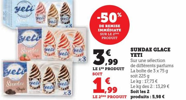 sundae glace yeti 