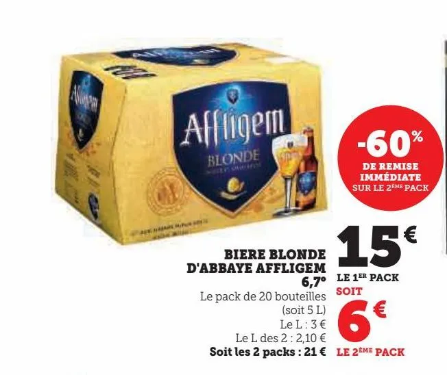 bière blonde d'abbaye affligem 6.7°