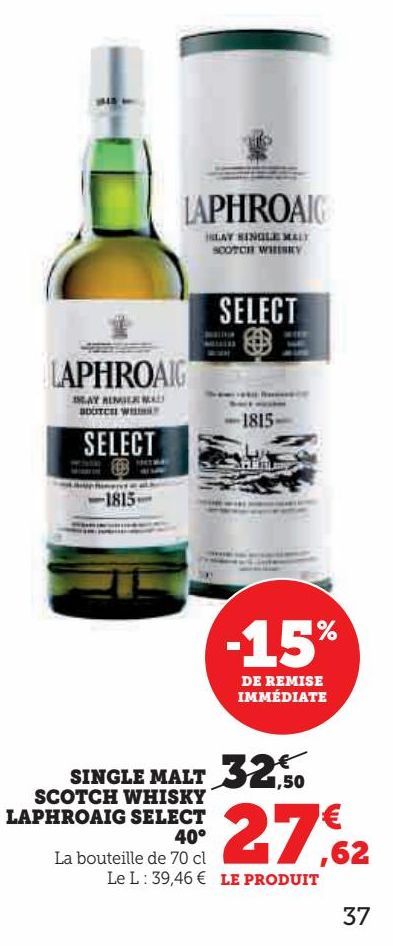 single malt scotch whisky LAPHROAIG SELECT 40°