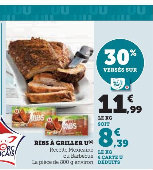 RIBS A GRILLER U