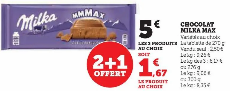 chocolat milka max 