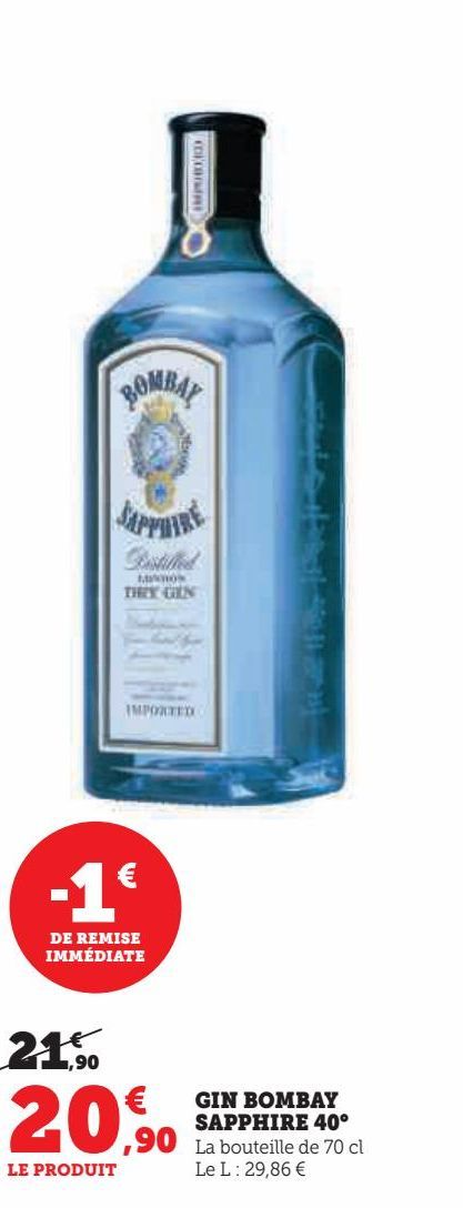 GIN BOMBAY SAPPHIRE 40°