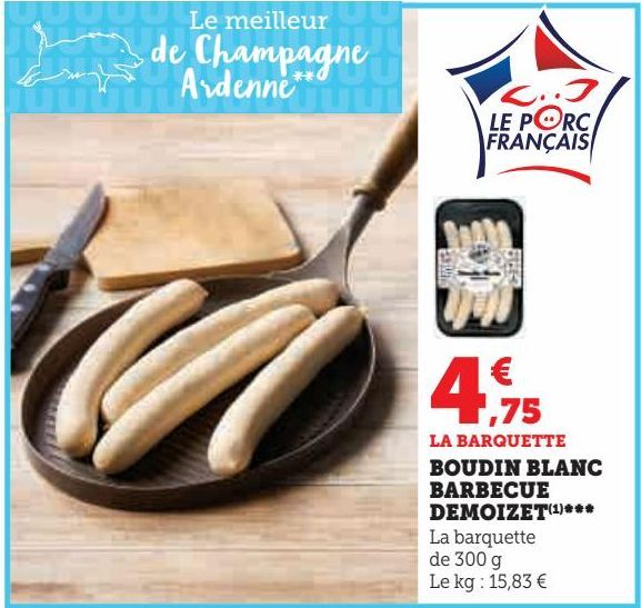 BOUDIN BLANC BARBECUE DEMOIZET