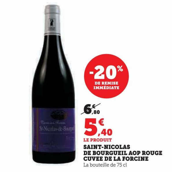 SAINT-NICOLAS DE BOURGUEIL AOP ROUGE CUVEE DE LA FORCINE 