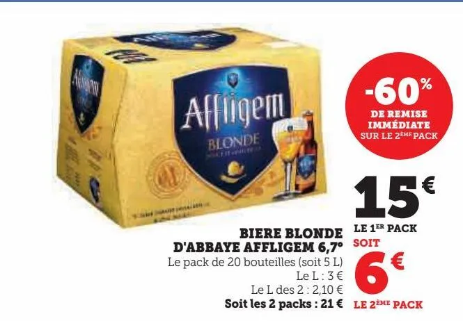 biere blonde d'abbaye affligem 6.7°