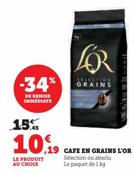 CAFE EN GRAINS L'OR 