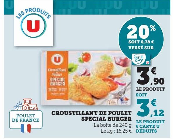 CROUSTILLANT DE POULET SPECIAL BURGER 