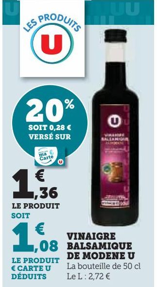 VINAIGRE BALSAMIQUE DE MODENE U 