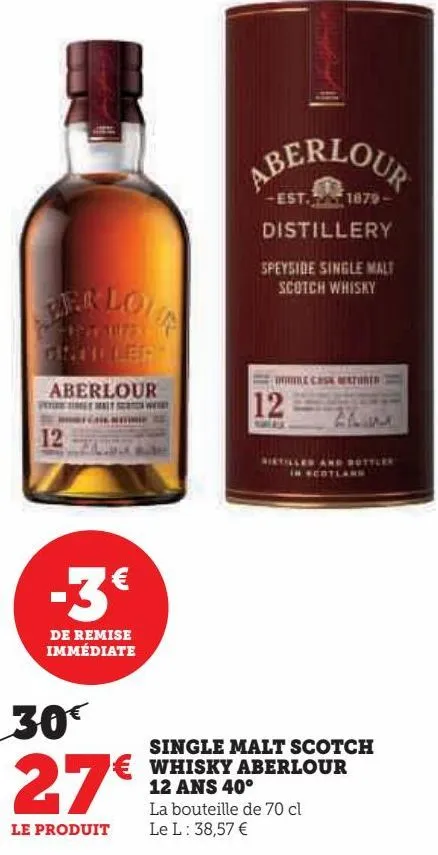 single malt scotch whisky aberlour 12ans 40°