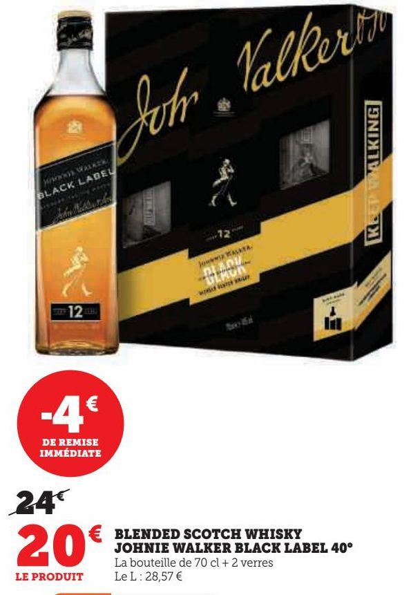 BLENDED SCOTCH WHISKY JOHNIE WALKER BLACK LABEL 40°