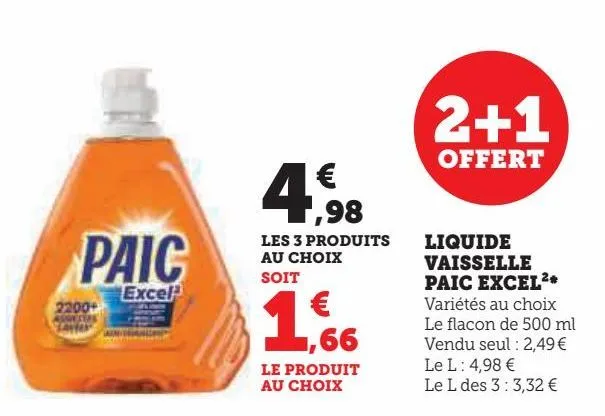 liquide vaisselle paic excel