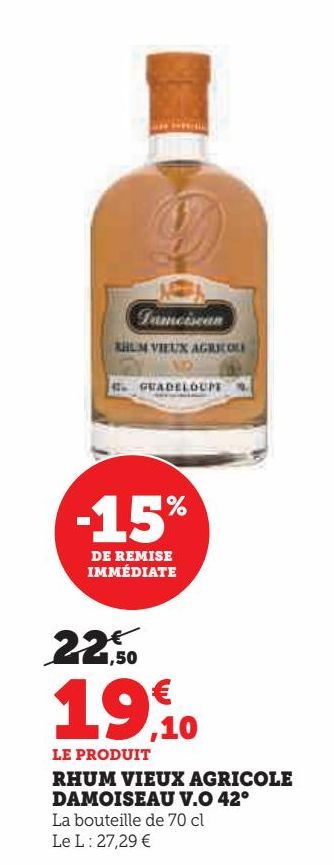 rhum vieux agricole damoiseau V.0 42ª