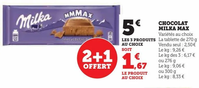 chocolats milka max