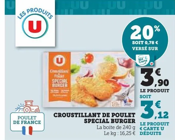 croustillant de poulet special burger