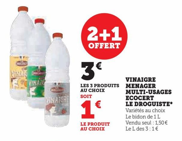 vinaigre menager multi-usages ecocert Le Droguiste