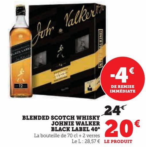 Blended scotch whisky Johnnie Walker black label 40ª