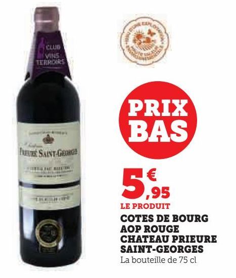 Cotes de bourg AOP rouge 