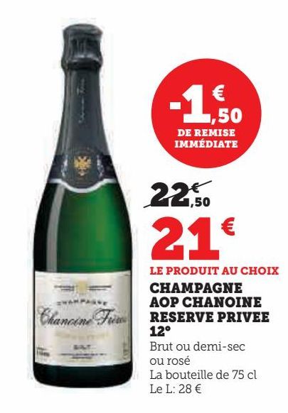 champagne AOP chanoine reserve privee 12ª